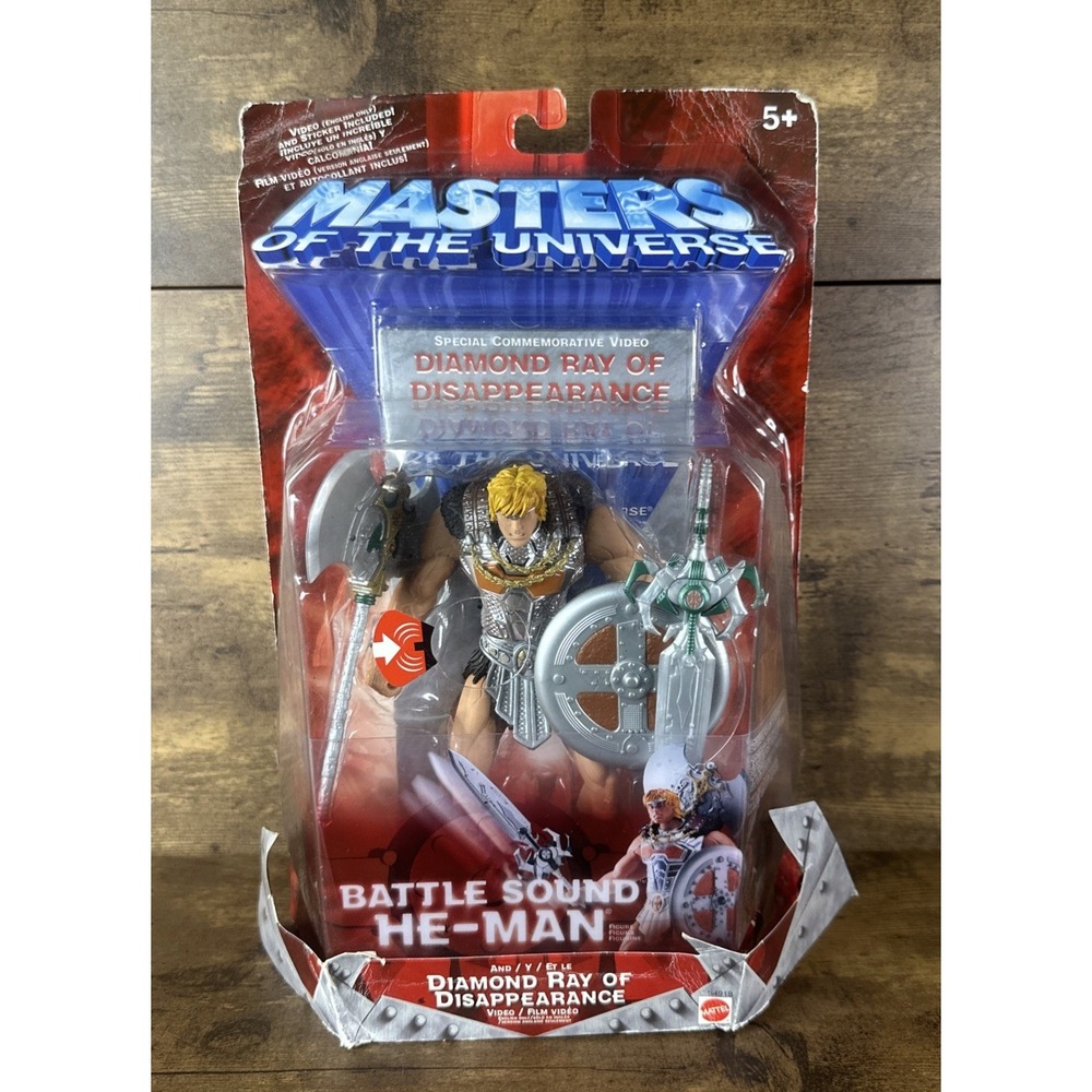 Masters Of The Universe 200X Battle Sound He-Man Figure with VHS Video 2001 New